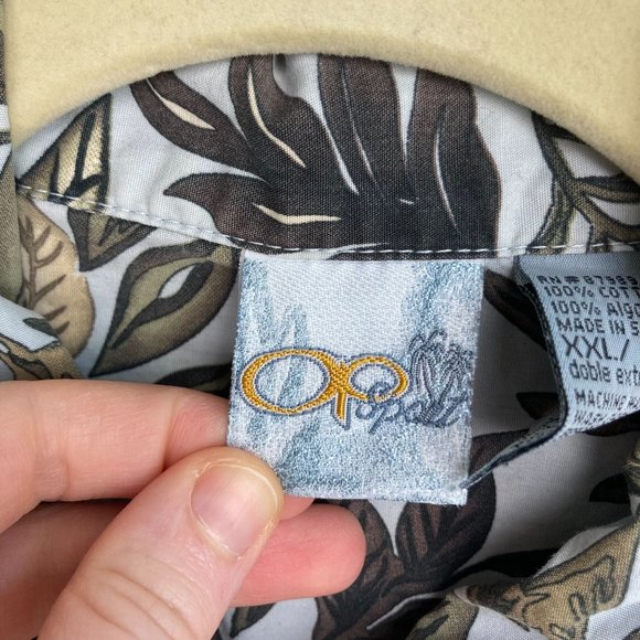 OP Sport Hawaiian Print Button Up Short Sleeve Shirt XXL - Picture 6 of 9